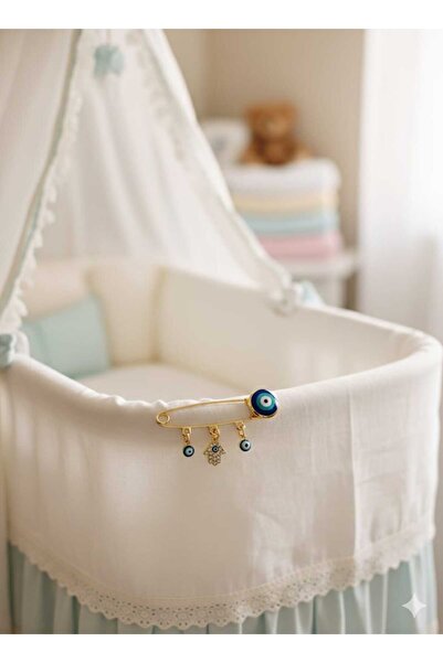 FOR YOU TAKI by Ezgi Bebek Nazar Boncuklu Fatma Ana Eli Nazarlık Şık Yaka İğnesi