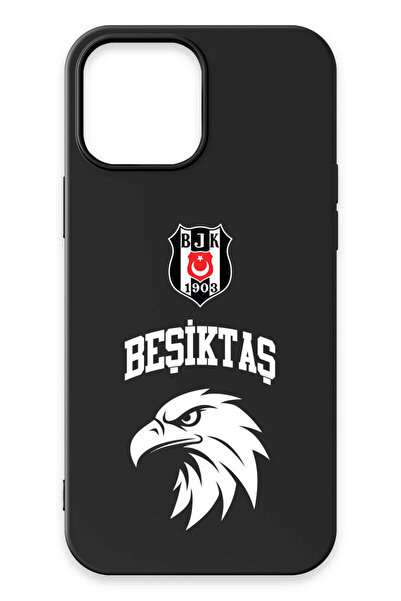 Beşiktaş iPhone 13 Pro Max Uyumlu Kolej Yazı Kartal Siyah Silikon Lisanslı Te...