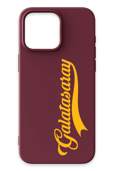 Galatasaray iPhone 15 Pro Max Compatible Handwritten Burgundy Silicone Licens...