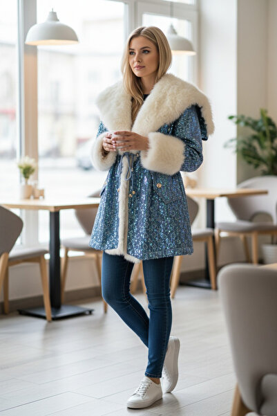 MADE İN ITALY ITALYAN PAYETLI KÜRK