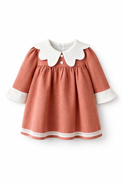 Mymio KIZ BEBEK DANTEL YAKALI ELBİSE GK6002