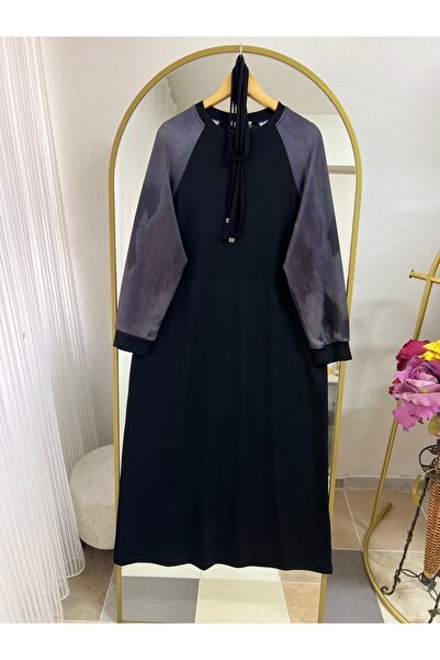PALME D'OR Women's Belted Hijab Dress with Sleeve Detail