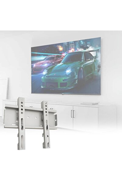 FIRSAT YOLU 32'' 42'' 82-102cm Lcd TV Askı Aparatı Sabit Beyaz Kolay Kurulumlu