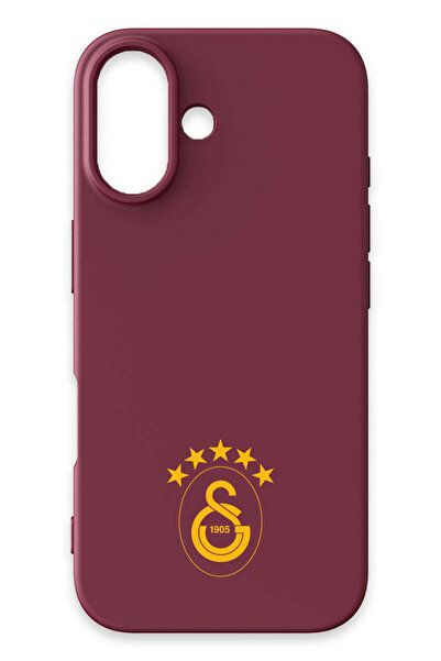 Galatasaray iPhone 17 Uyumlu 5 Yıldız Sarı Arma Bordo Silikon Lisanslı Telefo...
