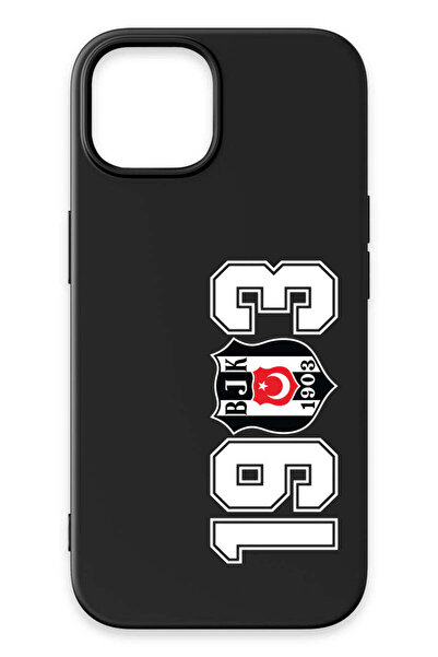Beşiktaş iPhone 15 Uyumlu 1903 Siyah Silikon Lisanslı Telefon Kılıfı