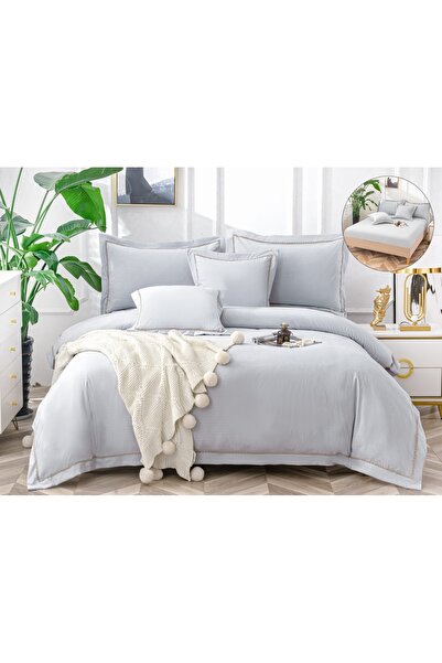 Truva Home 100% Cotton Bed Linen Set - 180x200 cm, 6 Pieces - Premium Set for...