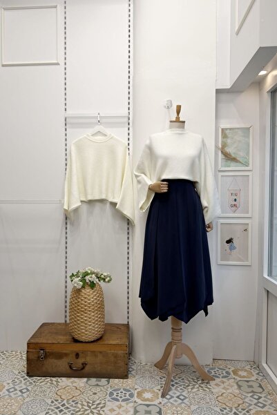 Faya Boutique Lacivert Parçalı Vesperia Etek