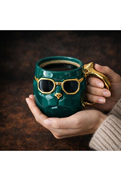 HEPBİMODA Sevimli Köpek Porselen Kupa 3D Havalı Köpek şekilli Mug Hediyelik K...