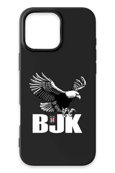 Beşiktaş iPhone 16 Pro Uyumlu Kartal BJK Siyah Silikon Lisanslı Telefon Kılıfı