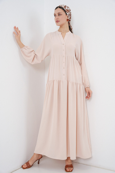 Bigdart 2527 Women's Long Hijab Dress - Beige