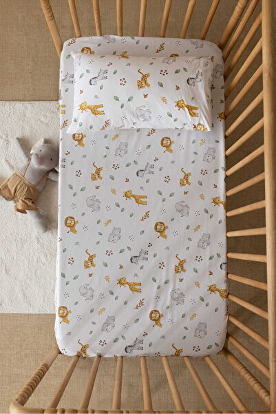 lizayn home 100% Cotton Ranforce Elastic Sheet Set 80X140 Sheet 35X45 Pillowcase