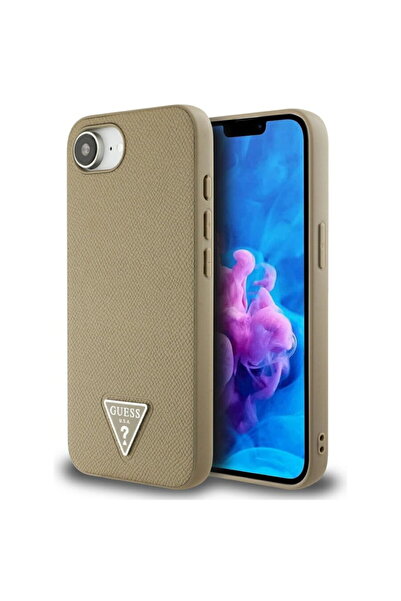 Guess Husa pentru iPhone 16e - Grained PU Triangle Logo MagSafe (GUHMPSE4PGTS...