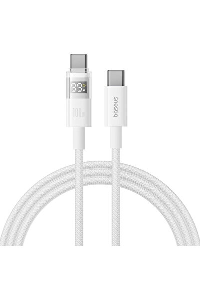 Baseus Cablu de date cu afișaj digital, Type-C la Type-C, 100W, 2m - Display ...