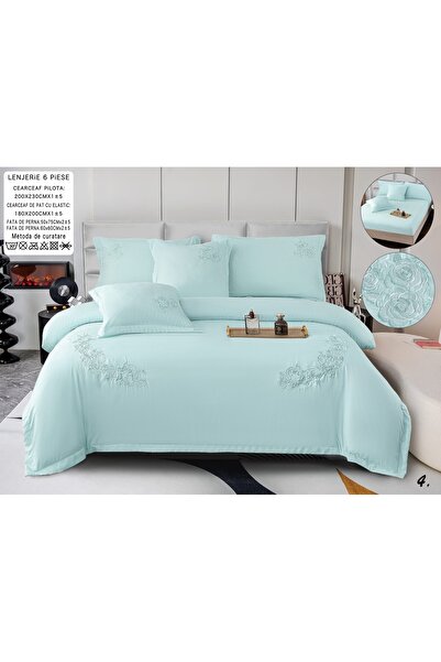 Truva Home Finet Cotton Bed Linen - 6 Pieces, 180x200 cm, Fitted Sheet