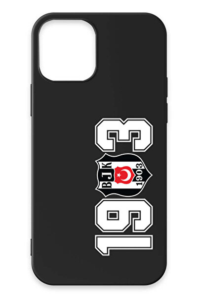 Beşiktaş iPhone 12 Uyumlu 1903 Siyah Silikon Lisanslı Telefon Kılıfı