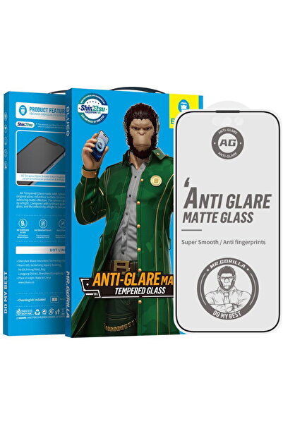 BLUEO Anti-Glare Glass for iPhone 13/13 Pro/14/16e - Black