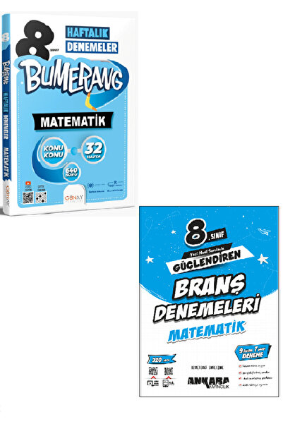 Günay Yayınları 8. Sınıf Matematik Bumerang 32 Haftalık Deneme + Ankara Yayın...