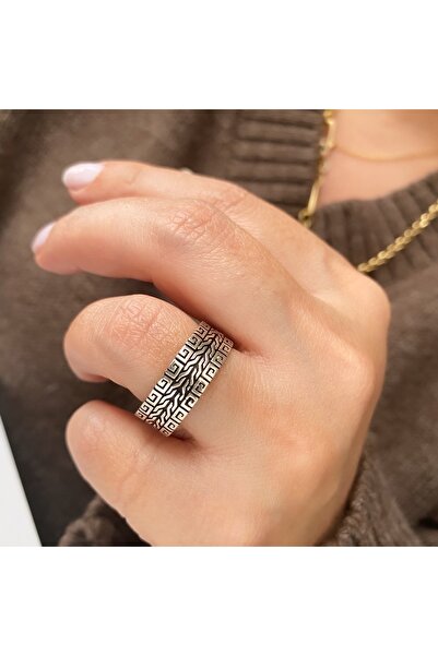 simurg jewellery Gümüş Desenli Alyans Yüzük