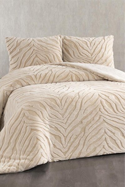 Çeyiz Diyarı مفرش سرير مزدوج من ريش الأرانب مالاغا 220x240 بيج