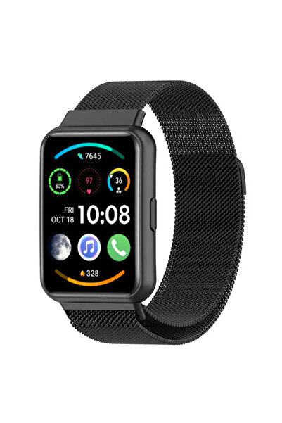 FLAMENKO ساعة هواوي واتش فيت 2 متوافقة مع حزام معدني KRD-01 FLMK - أسود