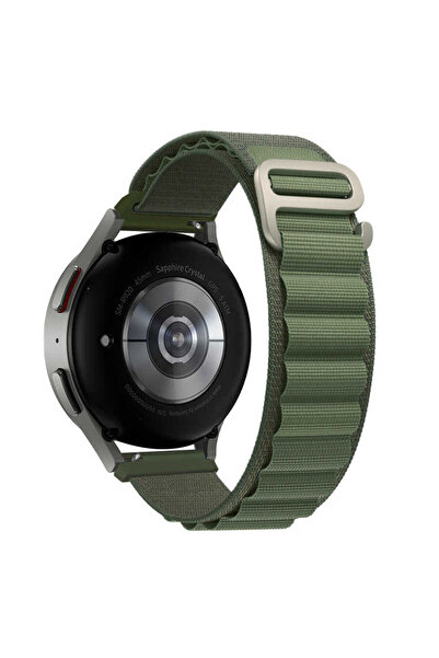 FLAMENKO Galaxy Watch 46mm Compatible Krd-74 22mm Woven Flmk Strap-Green