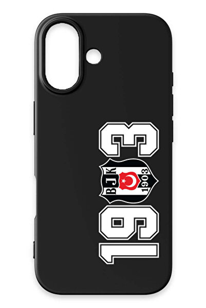 Beşiktaş iPhone 16 Uyumlu 1903 Siyah Silikon Lisanslı Telefon Kılıfı