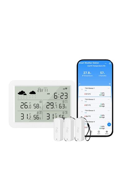 UanTii محطة طقس مزودة بمقياس حرارة يعمل بتقنية الواي فاي