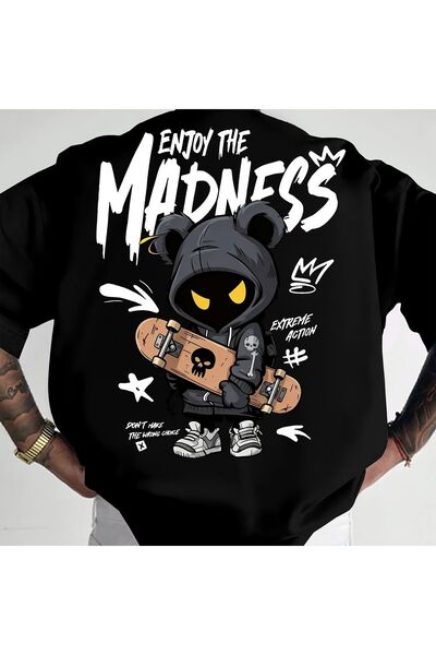 EFFRENATU Unisex Yazı Baskılı T-Shirt – Yuvarlak Yaka, Kısa Kollu, Günlük