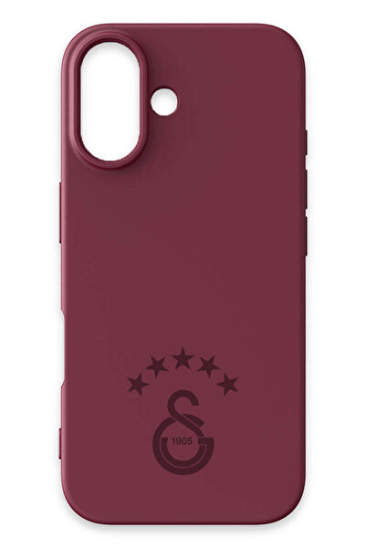 Galatasaray iPhone 17 Uyumlu 5 Yıldız Bordo Silikon Lisanslı Telefon Kılıfı