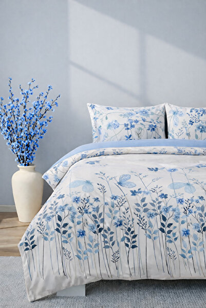 İQON Double Duvet Cover Set Garden Turquoise Setçi̇ft