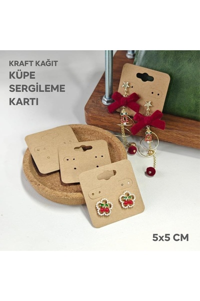 Home Kraft Kağıt Küpe Sergileme Kartları / 50 adet
