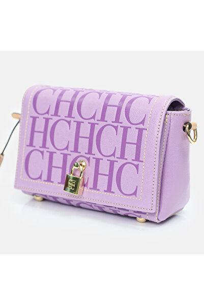 Carolina Herrera Fashion Design Crossbody Bag Metal-Adorned Buckle Shoulder B...