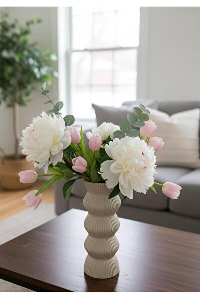 ALPİ HOME Antik Krem Vazo