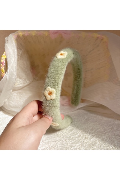 Accessories Hei Green Daisy Patterned Plush Daily Use Women's Crown