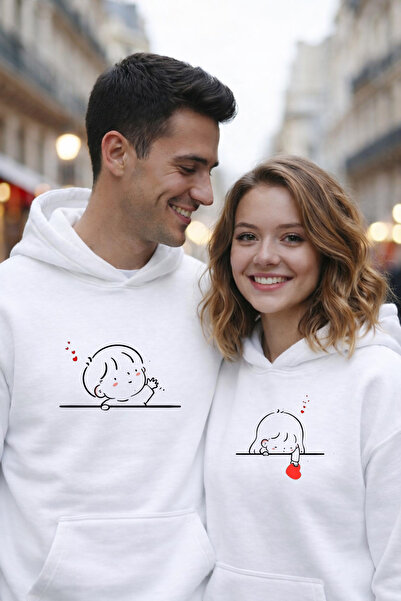 LORVEX Couple Combination Sweatshirt February 14 Valentine's Day Young Lovers...