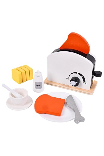 Hibobi Premium Toaster Set Cooking Simulation Wooden Kitchen Toys