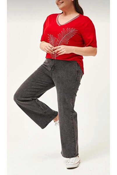 SHEVANE New Season Battal Size Shape-Defining Flexible Women's Palazzo Jeans