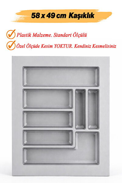 Badem10 Organizator din plastic pentru sertar, 58 x 49 cm, suport adânc pentr...