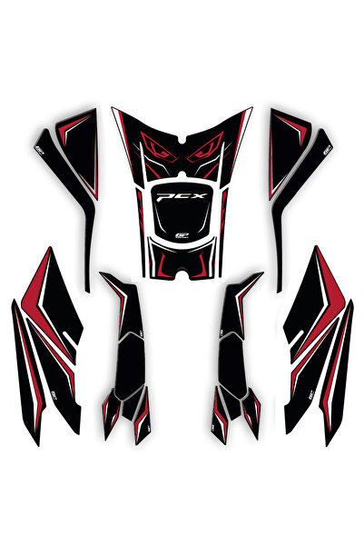 GP KOMPOZİT Honda PCX 125 / 150 2025-2026 Uyumlu Full Tank Pad Seti Kırmızı