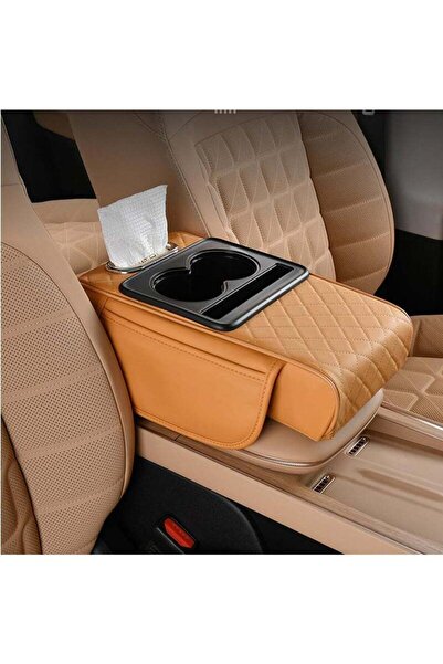 Arabest وسادة مسند ذراع السيارة، غطاء وحدة التحكم المركزية 5 في 1 مع حقيبتي ت...