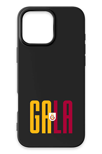 Galatasaray iPhone 16 Pro Uyumlu GALA Siyah Silikon Lisanslı Telefon Kılıfı