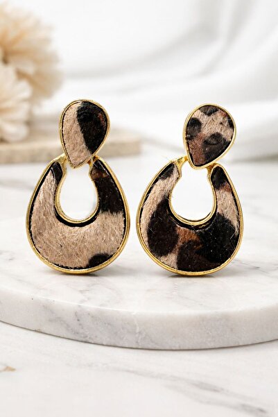 Vipfoni Dangle Drop Leopard Steel Women's Earrings