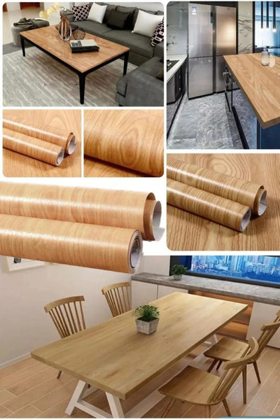 ORVİCA Self-Adhesive Wood Look Foil Kitchen Wall Cabinet Covering Foil 60Cmx500Cm