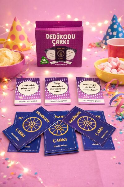 GIFT 🎡 Dedikodu Çarkı Kart Oyunu – 56 Kart Eğlence Oyunu