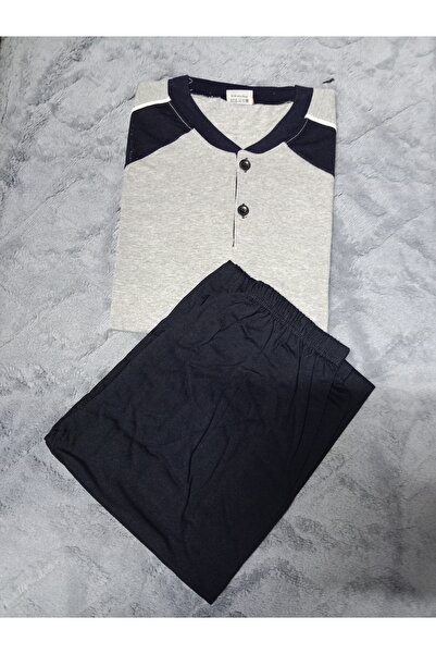 Butik Erkek uzun kollu penye kumaş gecelik takımı