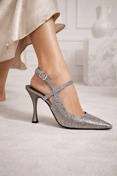 Firibu Kadın Topuklu Sivri Burun Şık Klasik Abiye Günlük Topuklu Ayakkabı 34-...