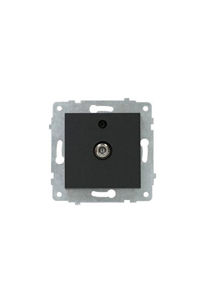 ENFE Metallic Black F Connector Satellite Socket Magnetic Gray Single Frame