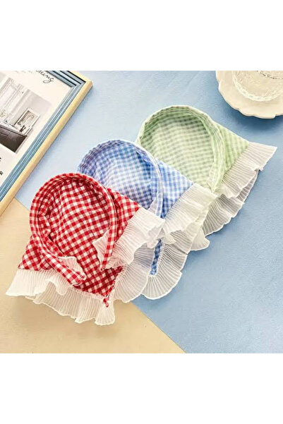 Accessories Hei Blue Gingham Detailed Drawstring Cute Indoor Daily Use Women'...