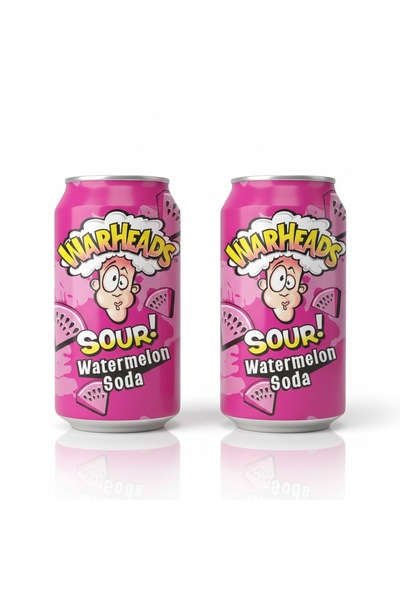 WarHeads Sour Watermelon Soda - Ekşi Karpuz Aromalı Gazlı İçecek 330ml (2 ADET)