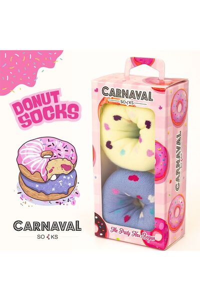 CARNAVAL SOCKS Carnaval Unisex Gift Donut Box Socks - Colorful Sweet Patterne...